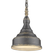 Golden 0806-S ABI - Golden Lighting Keating 1-light Pendant in Antique Black Iron and Antique Black Iron shade